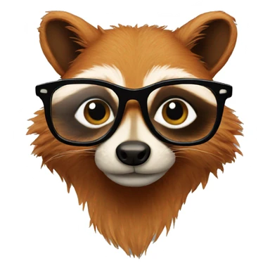 ginger raccoon with glasses sticker