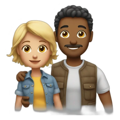 couple with a young toddler in montréal sticker