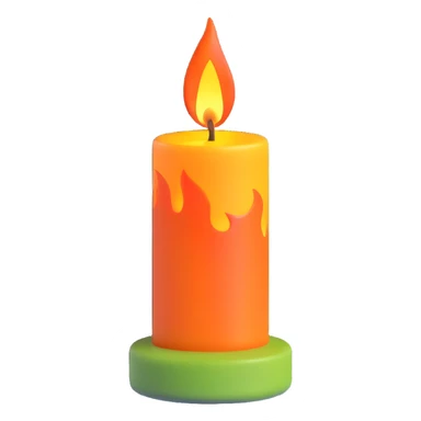 A simple candle with a flame sticker