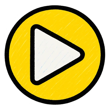 Graphic: 🎥 Play button icon (white) with yellow glow.
Animation: Play button pulses softly.
Background: Transparent.


 sticker