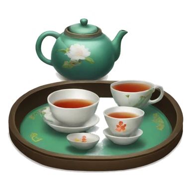 chinese tray with tea sticker