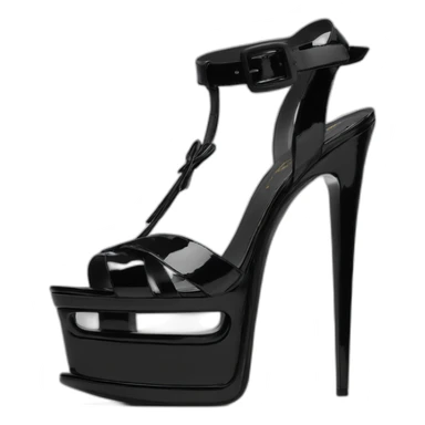 Ysl TRIBUTE PLATFORM SANDAL black PATENT LEATHER sticker
