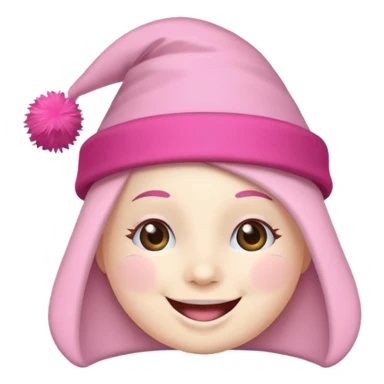 Happy face with pink celebration hat sticker