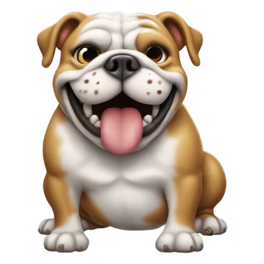 Happy Bulldog farting smoke sticker