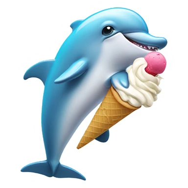 Dolphin eating ice cream  sticker
