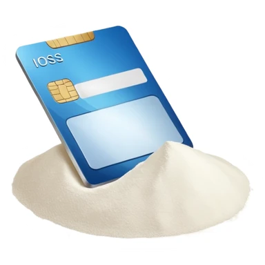 Emoji whit credit card and pile of flour sticker