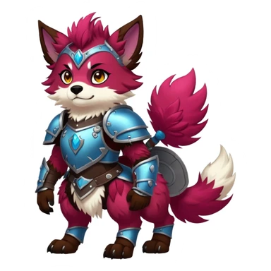 Vibrant dark edgy badass cool Falvie-Fionbri-creature-canine-fursona, full body, with random markings sticker