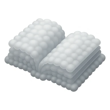 thick open book made entirely of small very bright white fluffy convex clouds, matte glass style sticker