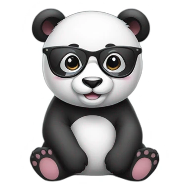 A cute panda wearing glasses sticker
