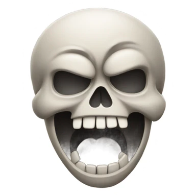 Stressed out skull emoji with sweat sticker