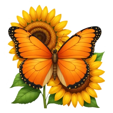 orange Butterfly on Sunflower sticker