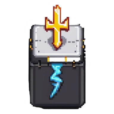 2d power up box with lightning bolt sticker