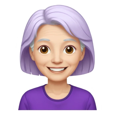 older woman with white hair...now add purple shirt  sticker