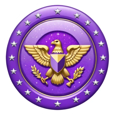 patente militar baixa roxa com glitter sticker