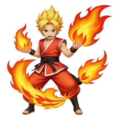 Rengoku in flames sticker