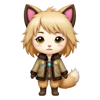  High quality Cute Cool Kawaii edgy Pretty Chibi Fur-Sona Colorful Fakemon Full Body sticker