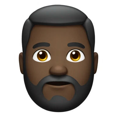 He has slightly dark skin and hair parted 6:4. Chubby man with beard, thick eyebrows and big eyes sticker