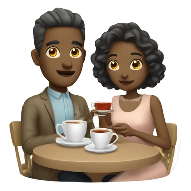 White Couple having a tea Time sticker