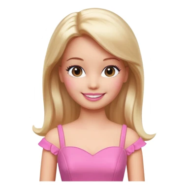 barbie girl dress color, half body sticker