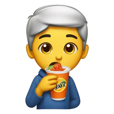 Heart crying while eating shawarma and drinking fanta sticker