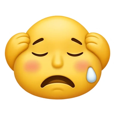 Yellow tired emodzi sticker