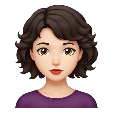 matt girl with short wavy dark hair sticker