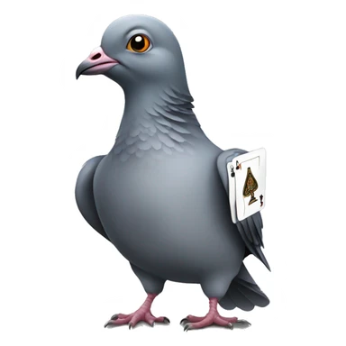 Pigeon playing poker sticker
