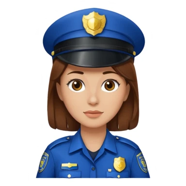police woman with brown hair and bright skin sticker