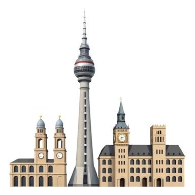 berlin television tower versus big ben tower sticker