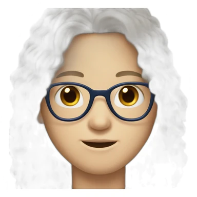 Brunette white boy with blue eyes with glasses sticker