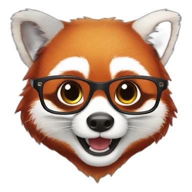Nerdy red panda sticker