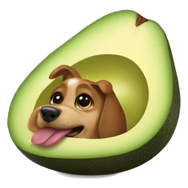 dog eating an avocado sticker