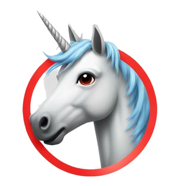Unicorn with red circle and slash over the unicorn  sticker