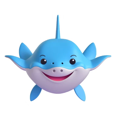 friendly stingray, smiling, simple and approachable sticker