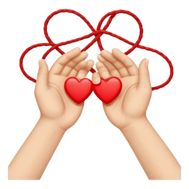 Two hands connect with red thread sticker