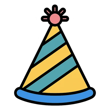 party hat color icon sticker