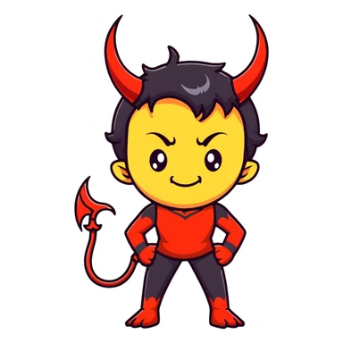 Mischievous anime devil boy sticker