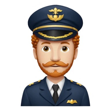 bellboy face big curly hair ginger bellboy red hat mustache sticker