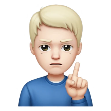 sad with a middle finger  sticker