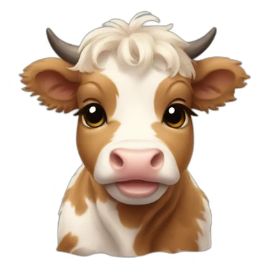 baby scottish cow sticker