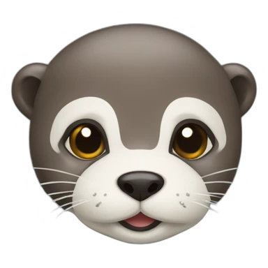 blue and white fured otter sticker