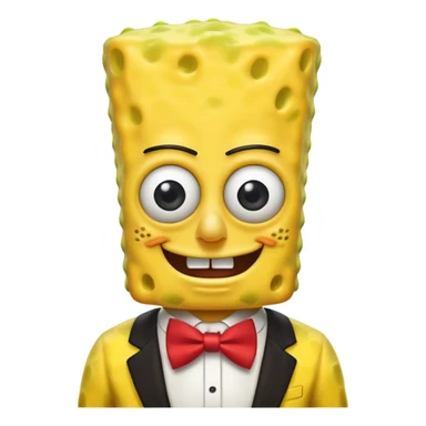SpongeBob, wearing egypt custome, red bow tie sticker