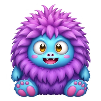 Baby fluffy monster sticker