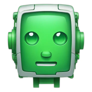Green-square-outline-robot-animated-face sticker