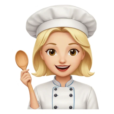 Blonde female chef making jokes sticker