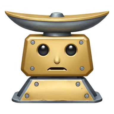 Anvil with a face sticker