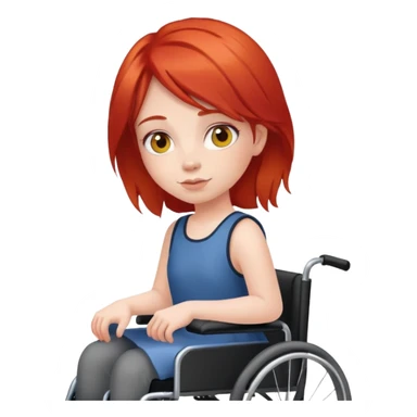 Red hair girl in wheelchair sticker