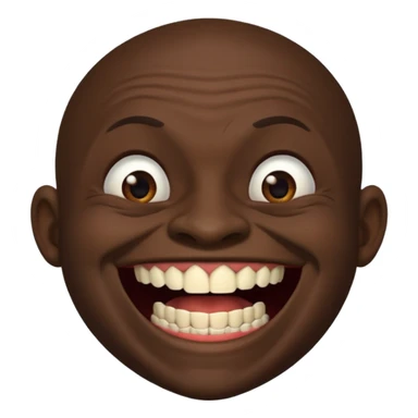 A black habshi man with ugly teeth laughing sticker