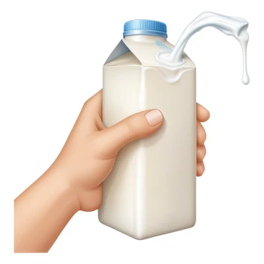 hand grabbing milk sticker