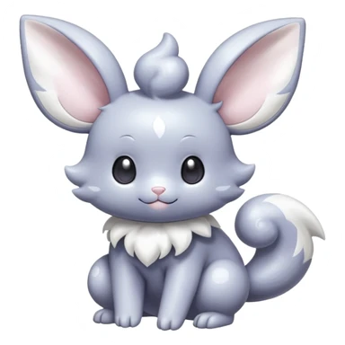 Shiny Sparkly Minccino-Espurr-Fakémon-hybrid-creature (full body)  sticker
